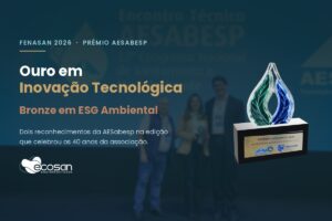 Ecosan conquista Ouro em Inovação Tecnológica e Bronze em ESG Ambiental no Prêmio AESabesp da FENASAN 2026